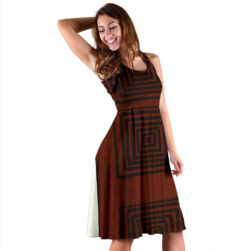 Designerkleid "Sophia"- braun/blau