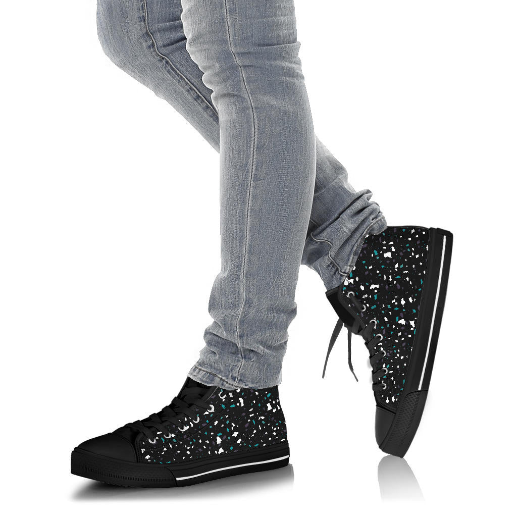 Designer-Sneaker "Melanie" - schwaz/weiß/türkis