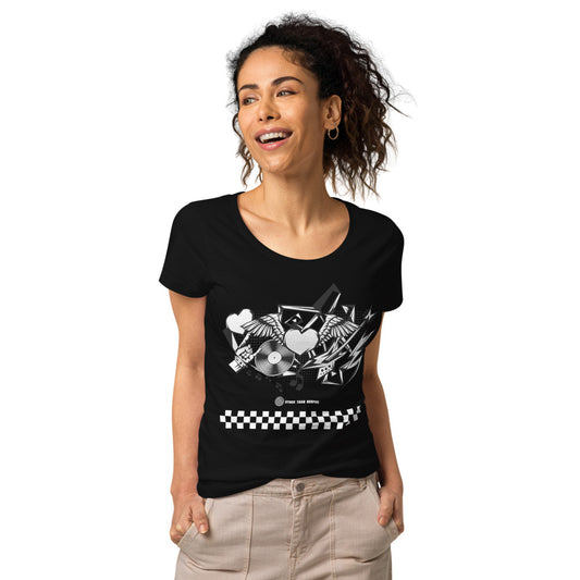 Basic Bio-T-Shirt für Damen "Rock'n'roll", kariert