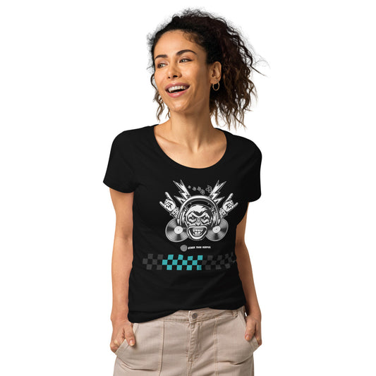 Basic Bio-T-Shirt für Damen "Laut", Kariertes Muster