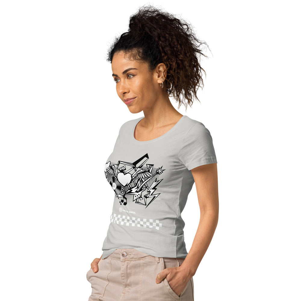 Basic Bio-T-Shirt für Damen "Rock'n'roll", kariert