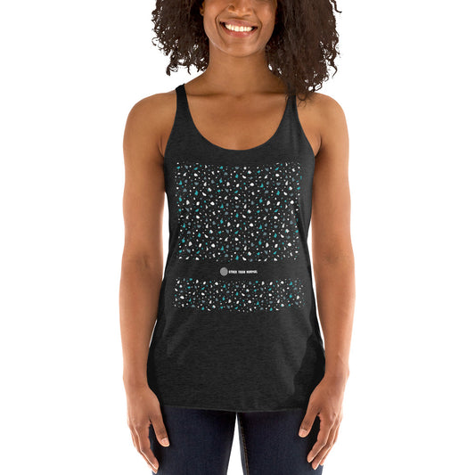 Tank-Top für Damen "Melanie" - schwarz/türkis/weiß