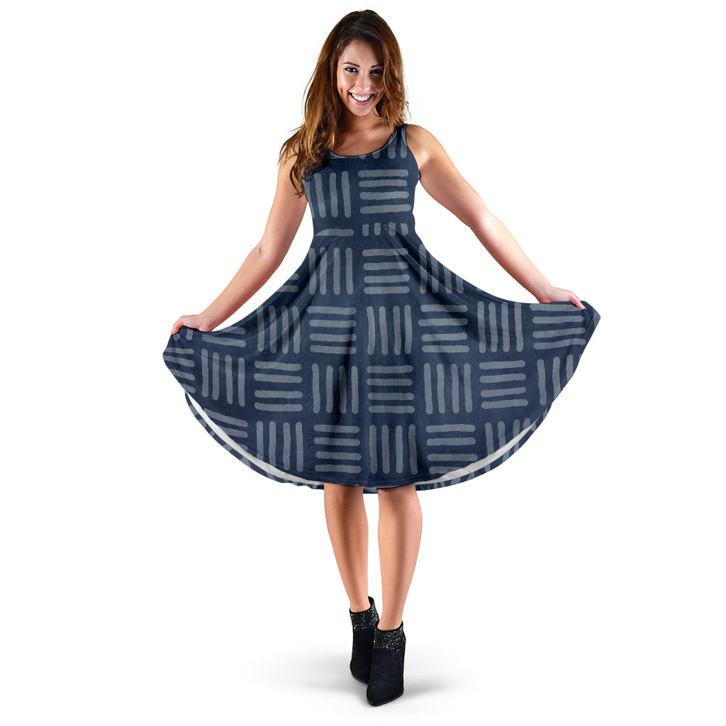 Tribal Thatch in Blue Women's Dress