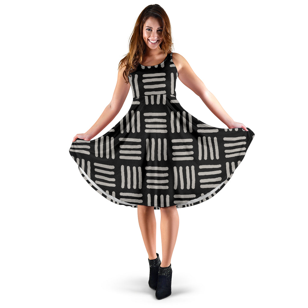 Designer-Kleid - schwarz/weiß "Tribal"