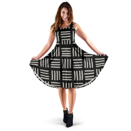 Designer-Kleid - schwarz/weiß "Tribal"