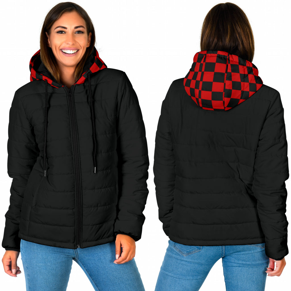 Übergangsjacke / Steppjacke "Fred", schwarz-rot kariert
