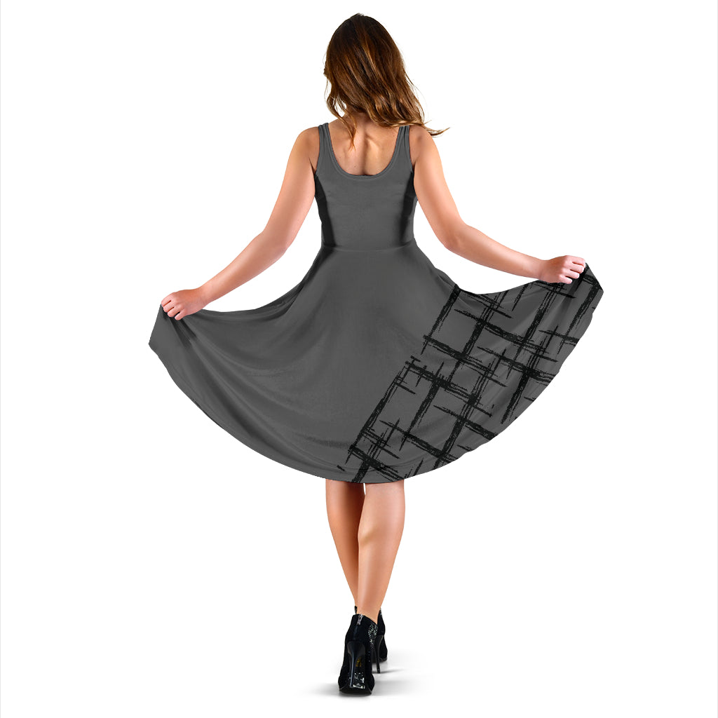 Designer-Kleid schwarz/grau