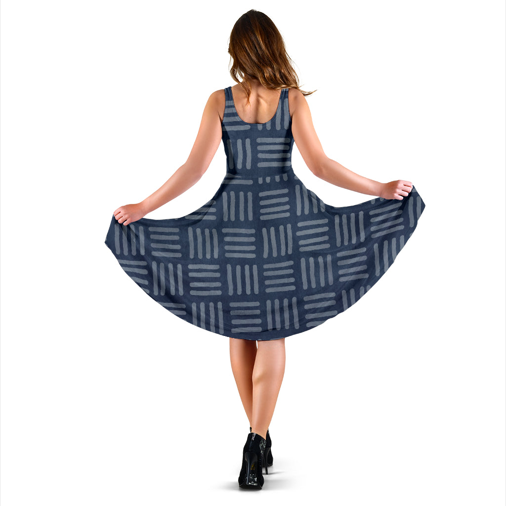 Tribal Thatch in Blue Women's Dress