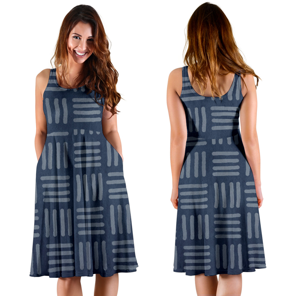 Tribal Thatch in Blue Women's Dress
