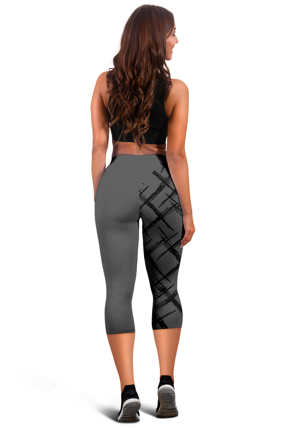 Designer-Capri-Leggins schwarz/grau