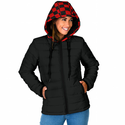 Übergangsjacke / Steppjacke "Fred", schwarz-rot kariert