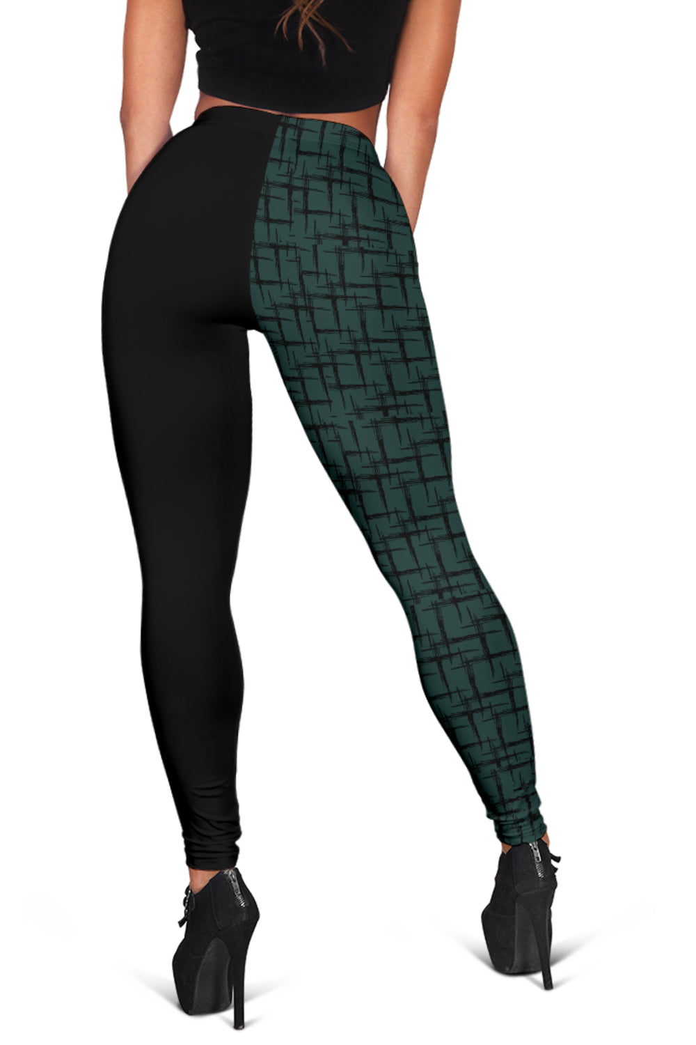 Designer-Leggins - schwarz/türkis