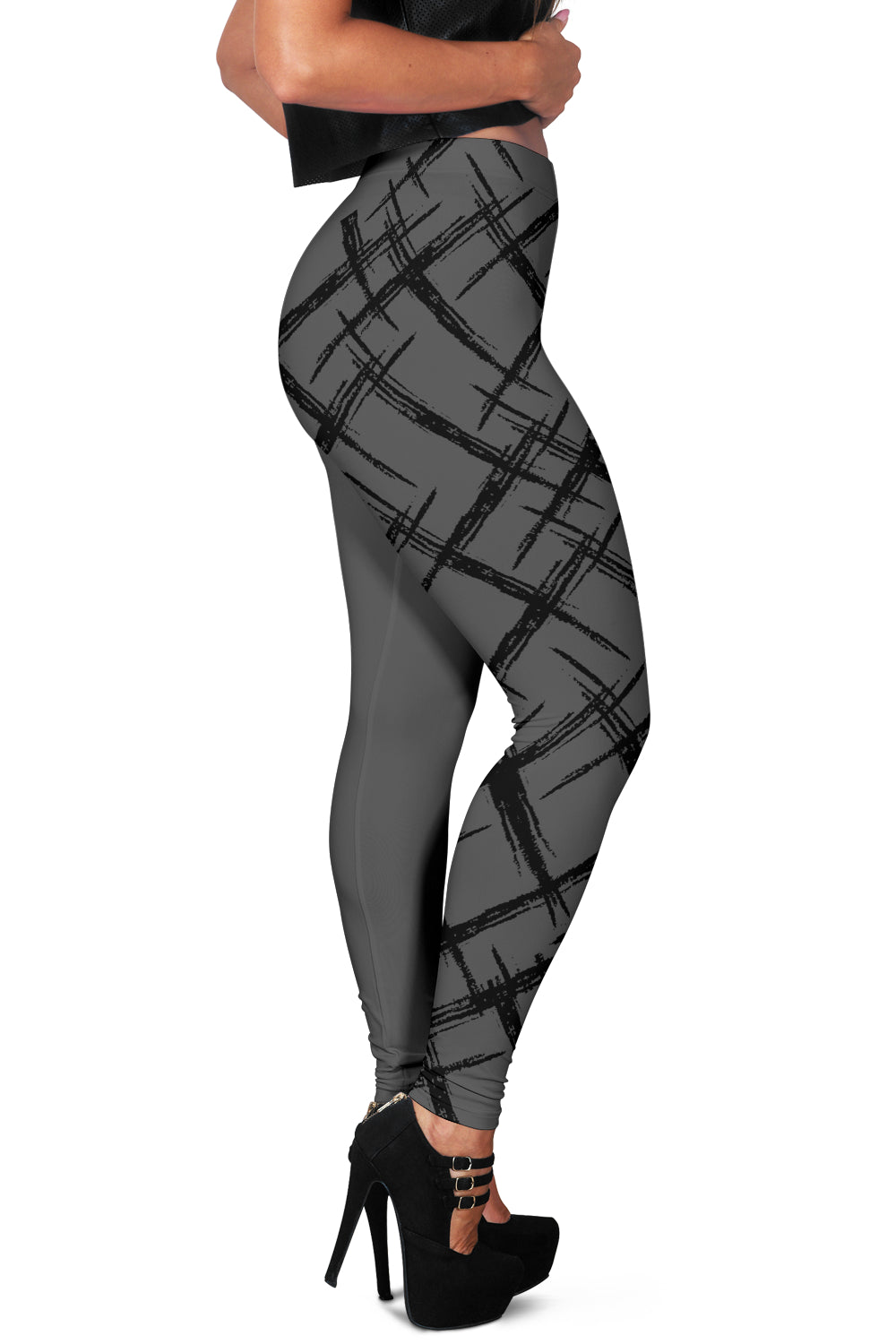 Designer Leggins - schwarz/grau