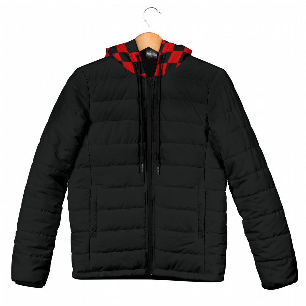 Übergangsjacke / Steppjacke "Fred", schwarz-rot kariert