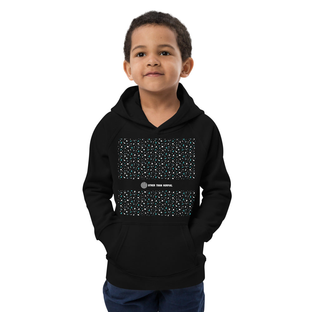 Bio Kinder-Hoodie "Melanie" - schwarz/türkis/weiß