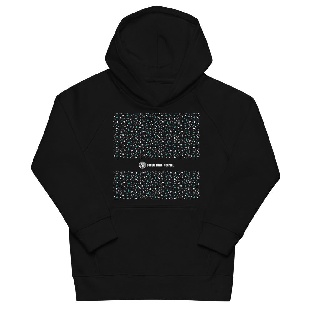 Bio Kinder-Hoodie "Melanie" - schwarz/türkis/weiß