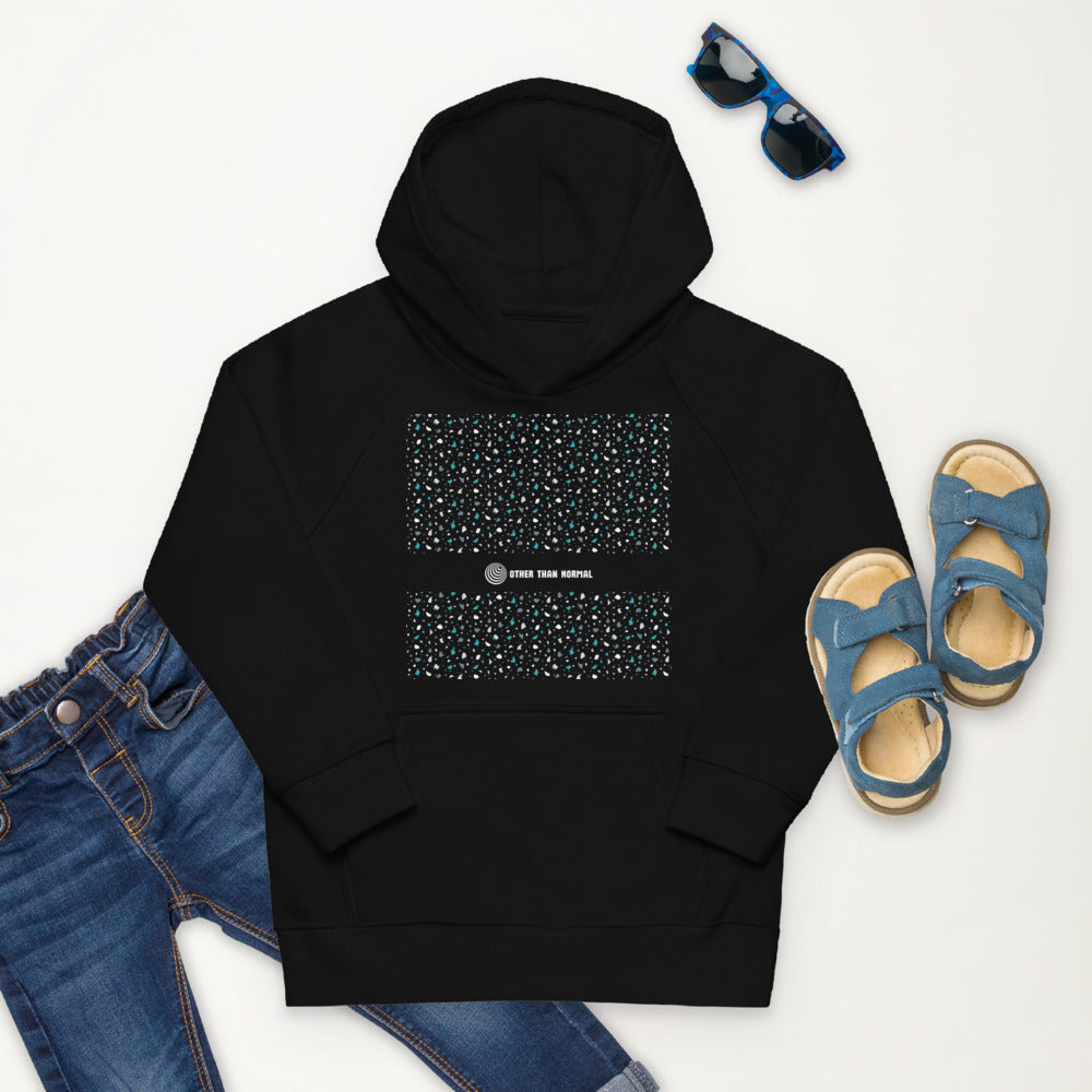 Bio Kinder-Hoodie "Melanie" - schwarz/türkis/weiß