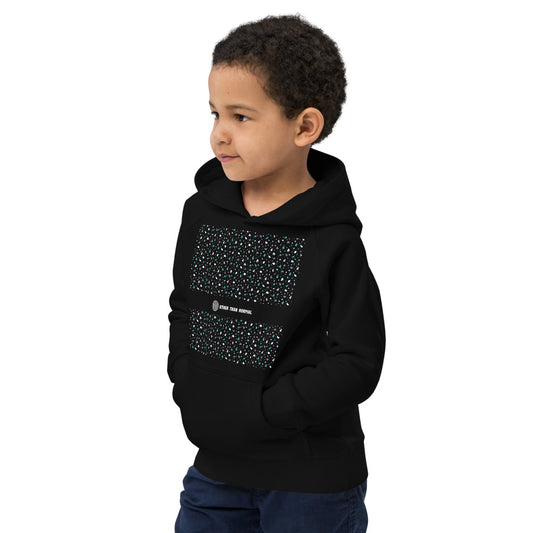 Bio Kinder-Hoodie "Melanie" - schwarz/türkis/weiß