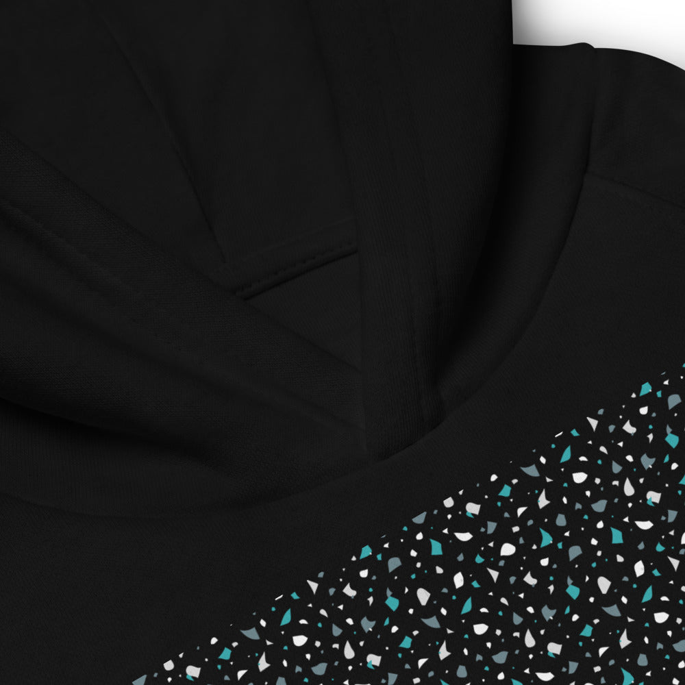 Bio Kinder-Hoodie "Melanie" - schwarz/türkis/weiß