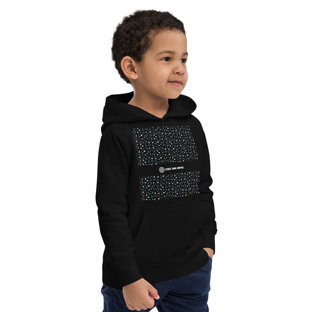 Bio Kinder-Hoodie "Melanie" - schwarz/türkis/weiß