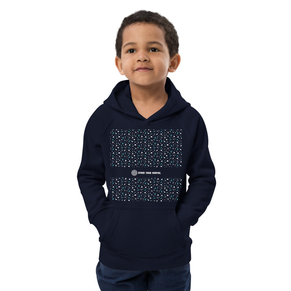 Bio Kinder-Hoodie "Melanie" - schwarz/türkis/weiß