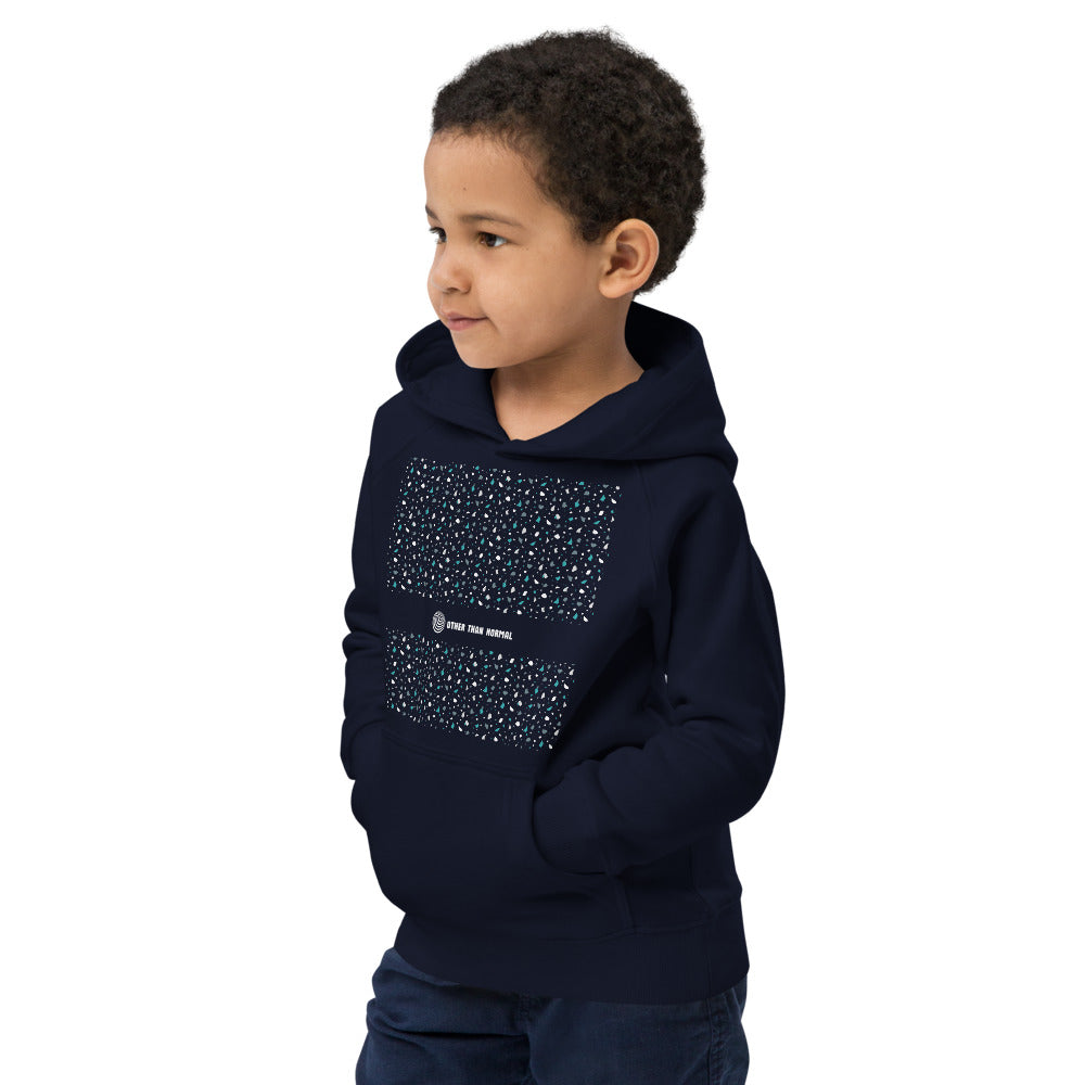 Bio Kinder-Hoodie "Melanie" - schwarz/türkis/weiß