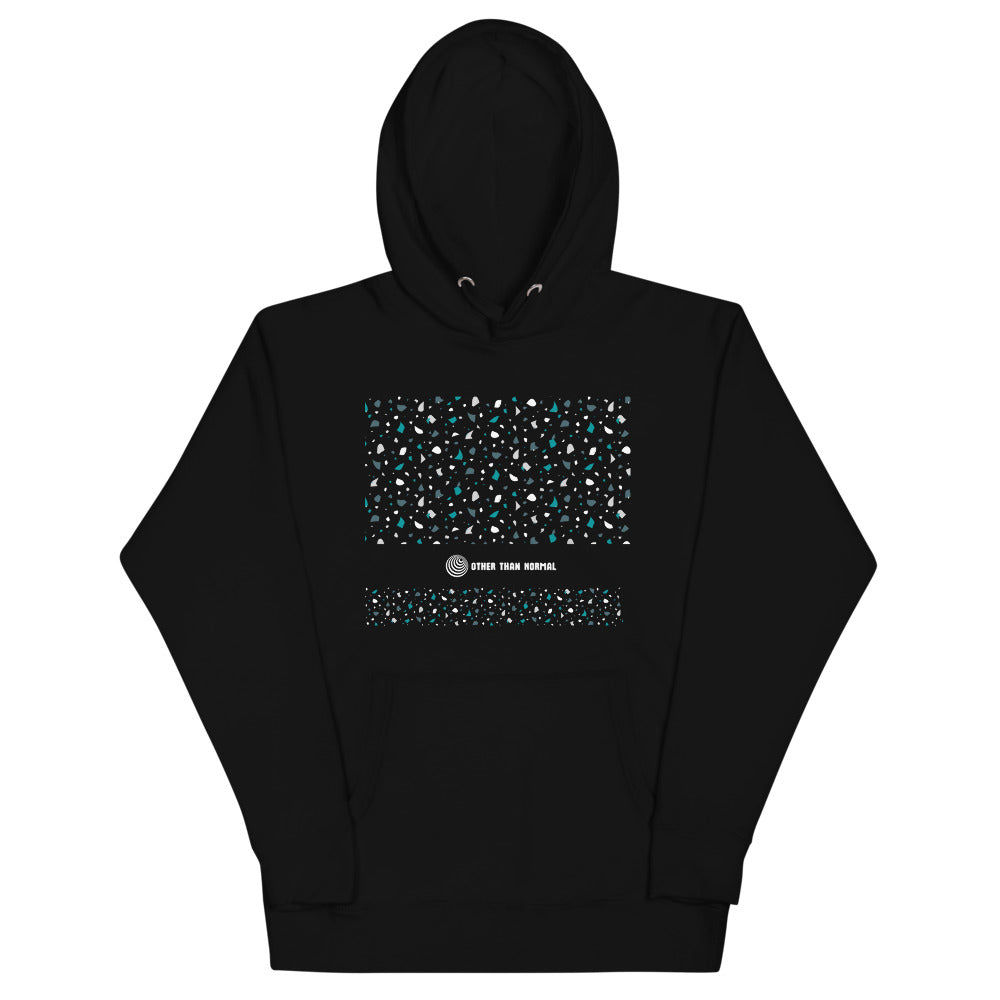 Baumwoll-Hoodie "Melanie" - schwarz/türkis/weiß