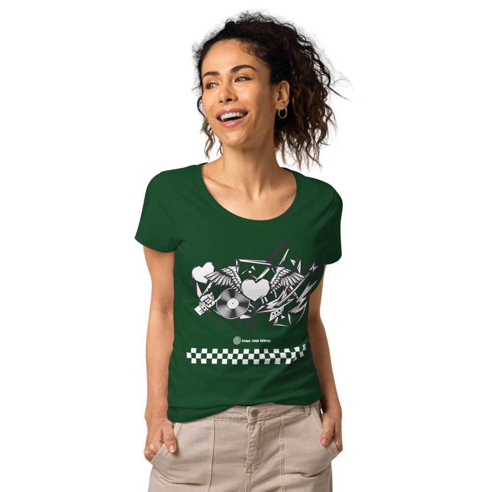 Basic Bio-T-Shirt für Damen "Rock'n'roll", kariert
