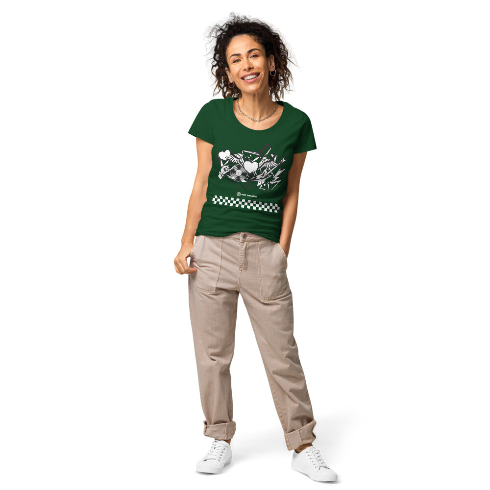 Basic Bio-T-Shirt für Damen "Rock'n'roll", kariert