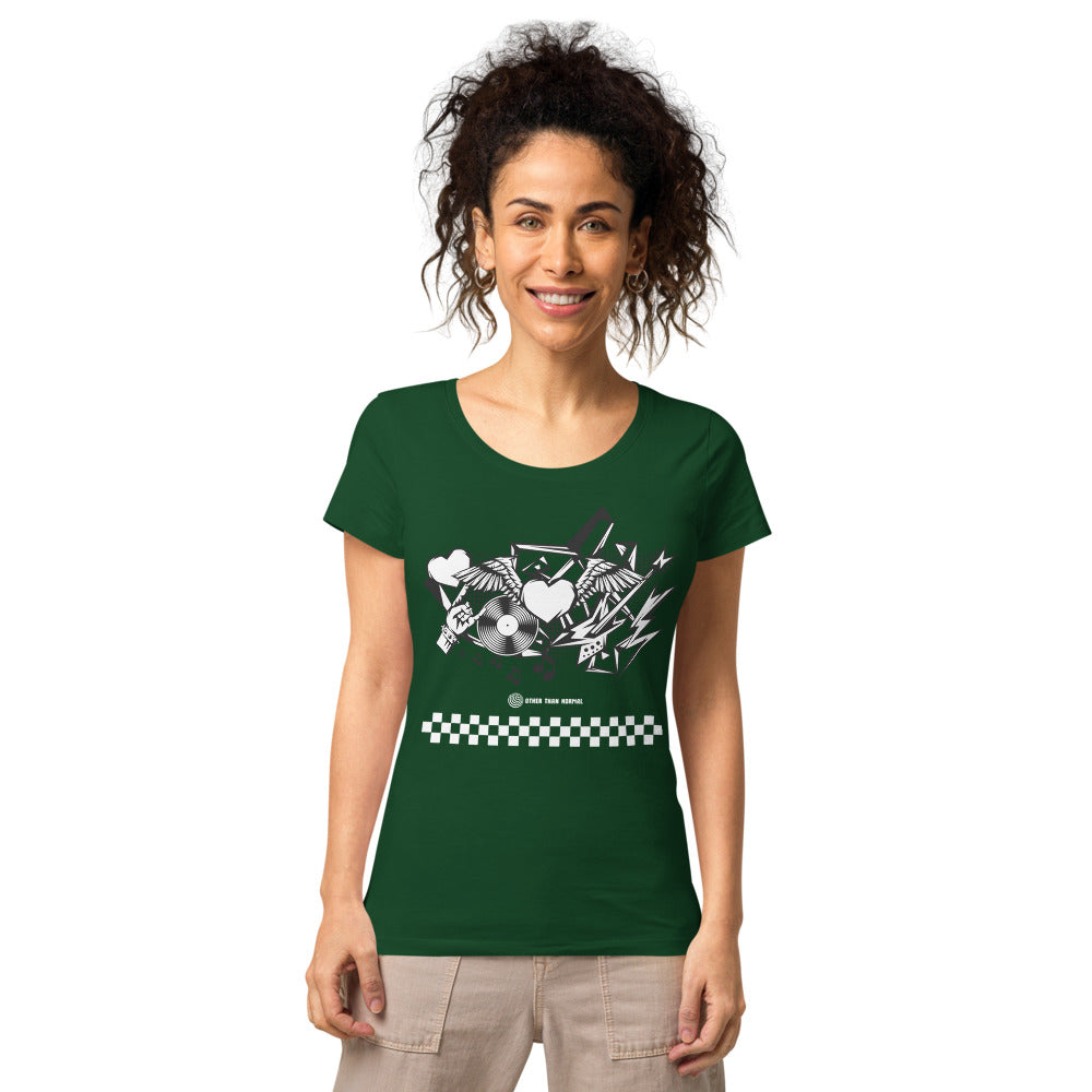 Basic Bio-T-Shirt für Damen "Rock'n'roll", kariert
