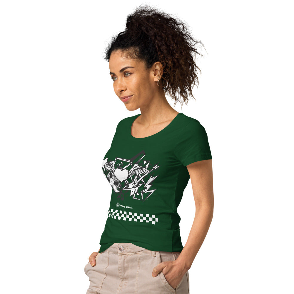 Basic Bio-T-Shirt für Damen "Rock'n'roll", kariert