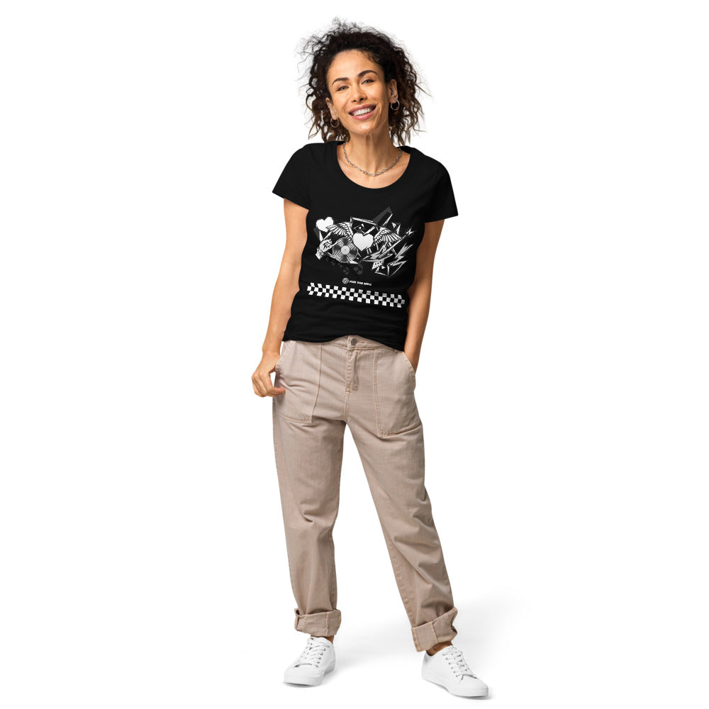 Basic Bio-T-Shirt für Damen "Rock'n'roll", kariert