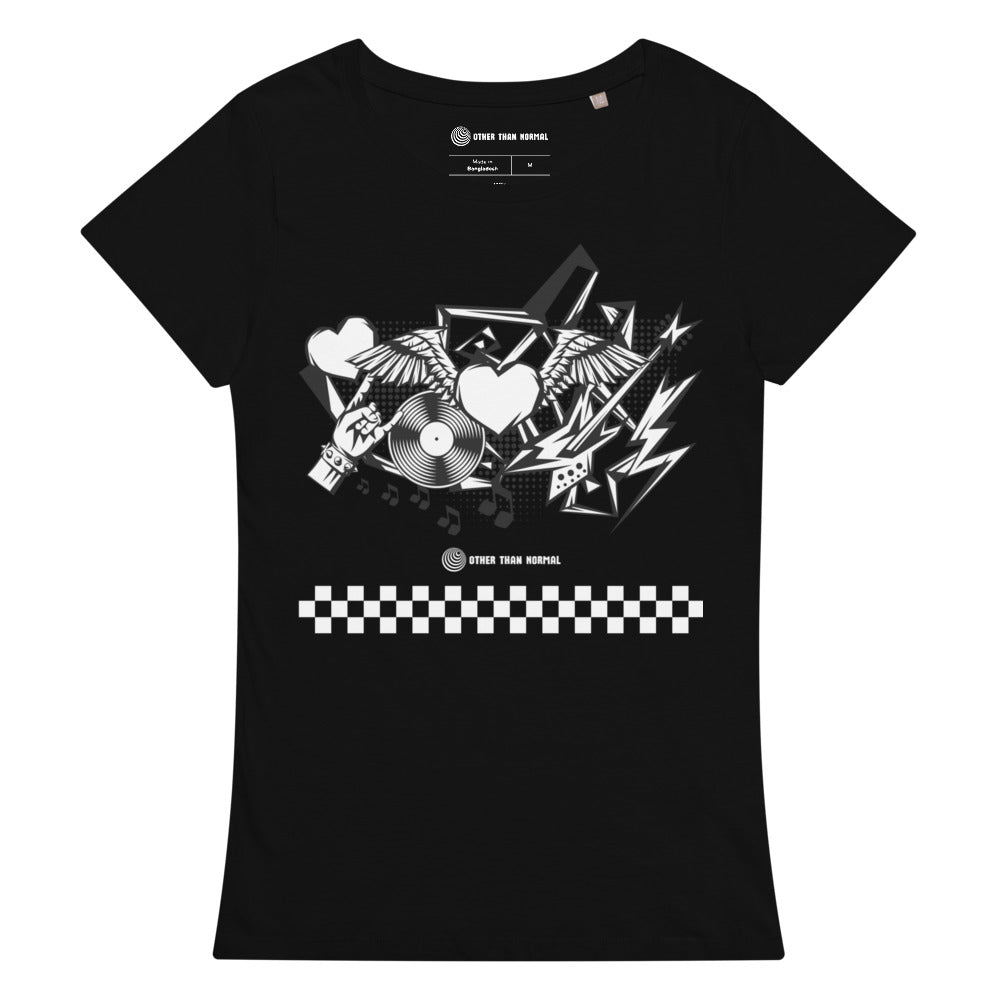 Basic Bio-T-Shirt für Damen "Rock'n'roll", kariert