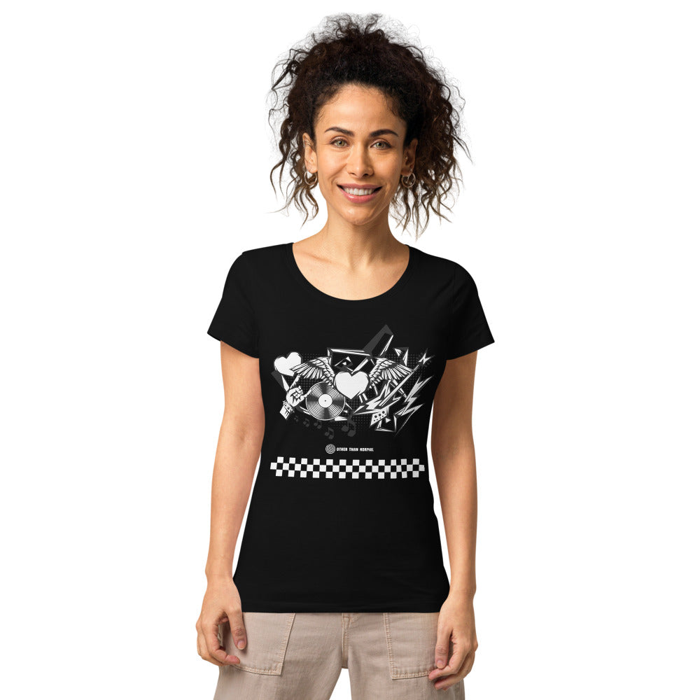 Basic Bio-T-Shirt für Damen "Rock'n'roll", kariert