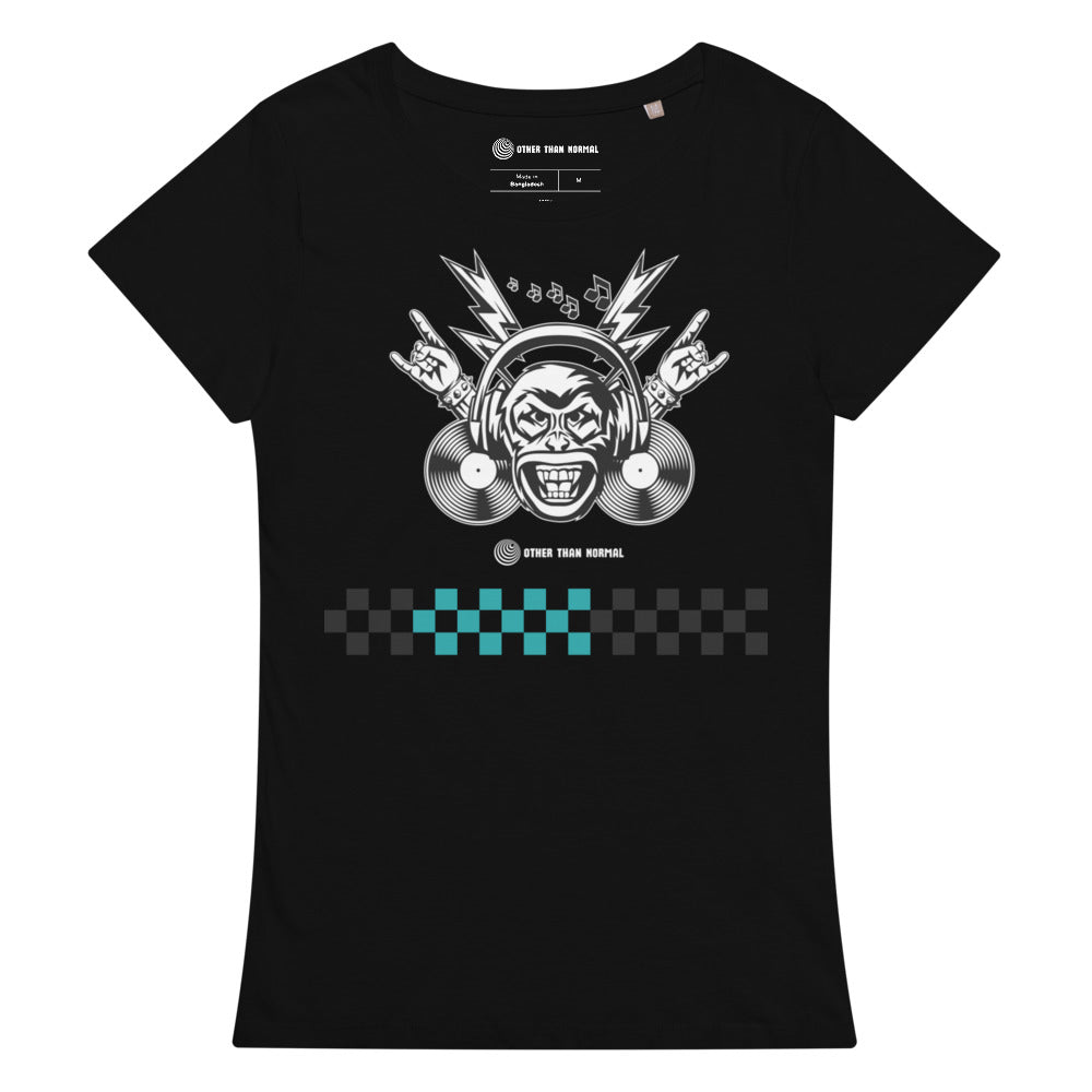 Basic Bio-T-Shirt für Damen "Laut", Kariertes Muster