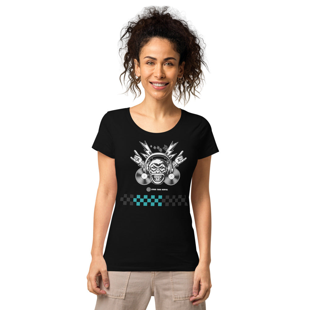 Basic Bio-T-Shirt für Damen "Laut", Kariertes Muster