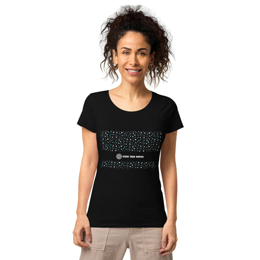 Basic Bio-Shirt "Melanie" - schwarz/türkis/weiß