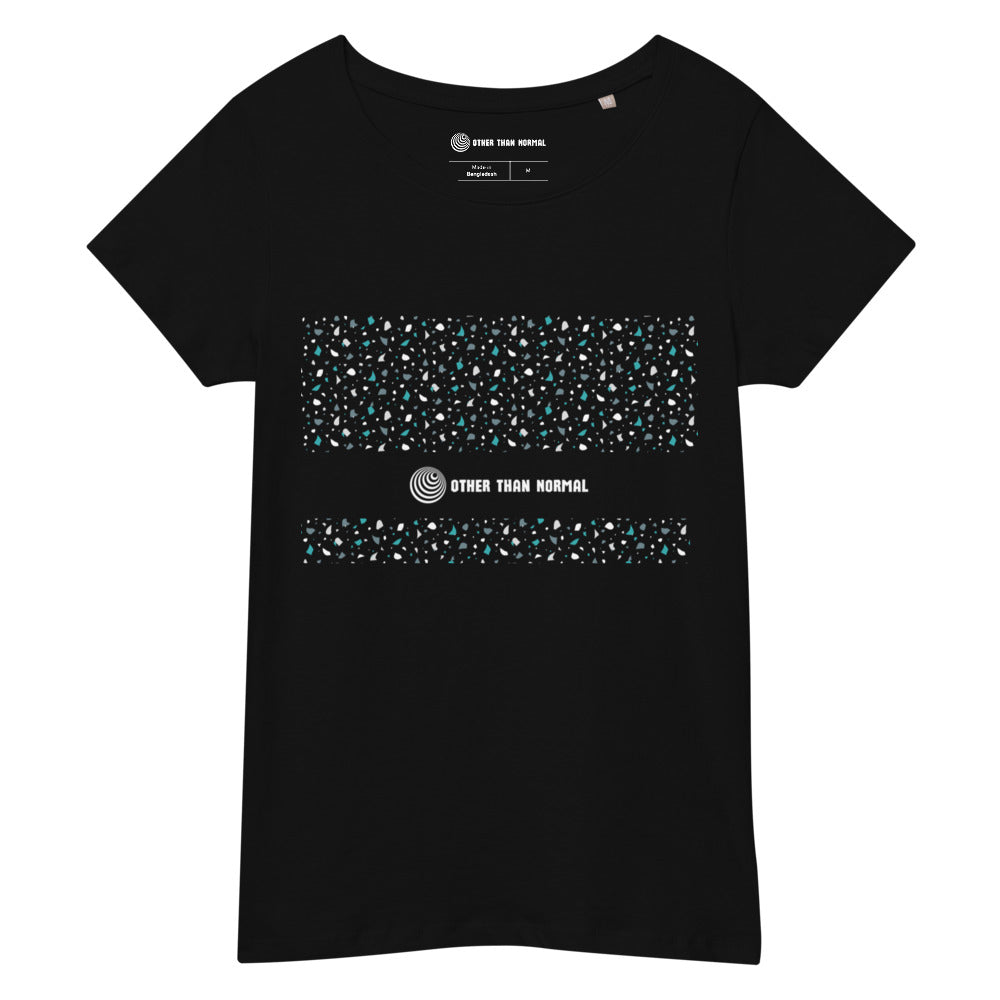 Basic Bio-Shirt "Melanie" - schwarz/türkis/weiß
