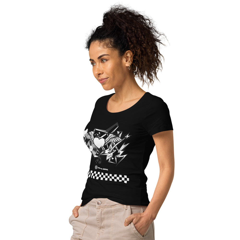 Basic Bio-T-Shirt für Damen "Rock'n'roll", kariert