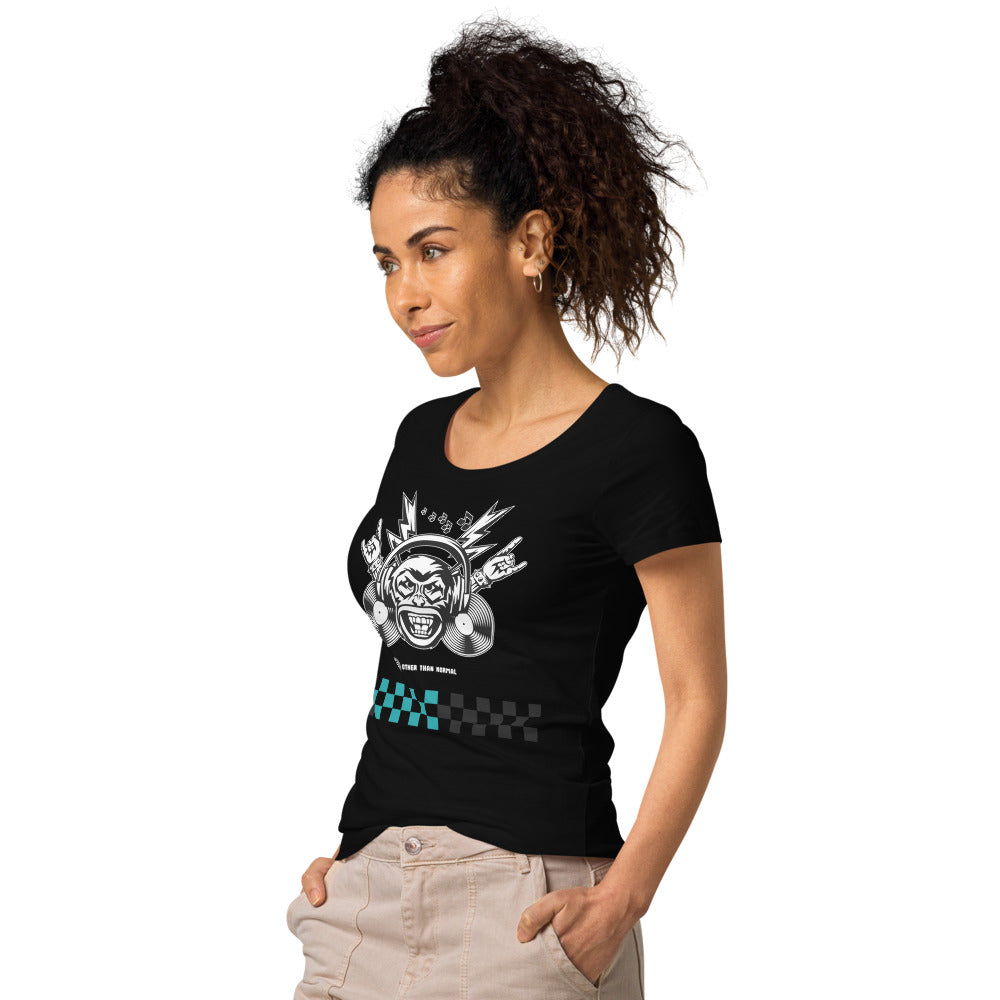 Basic Bio-T-Shirt für Damen "Laut", Kariertes Muster