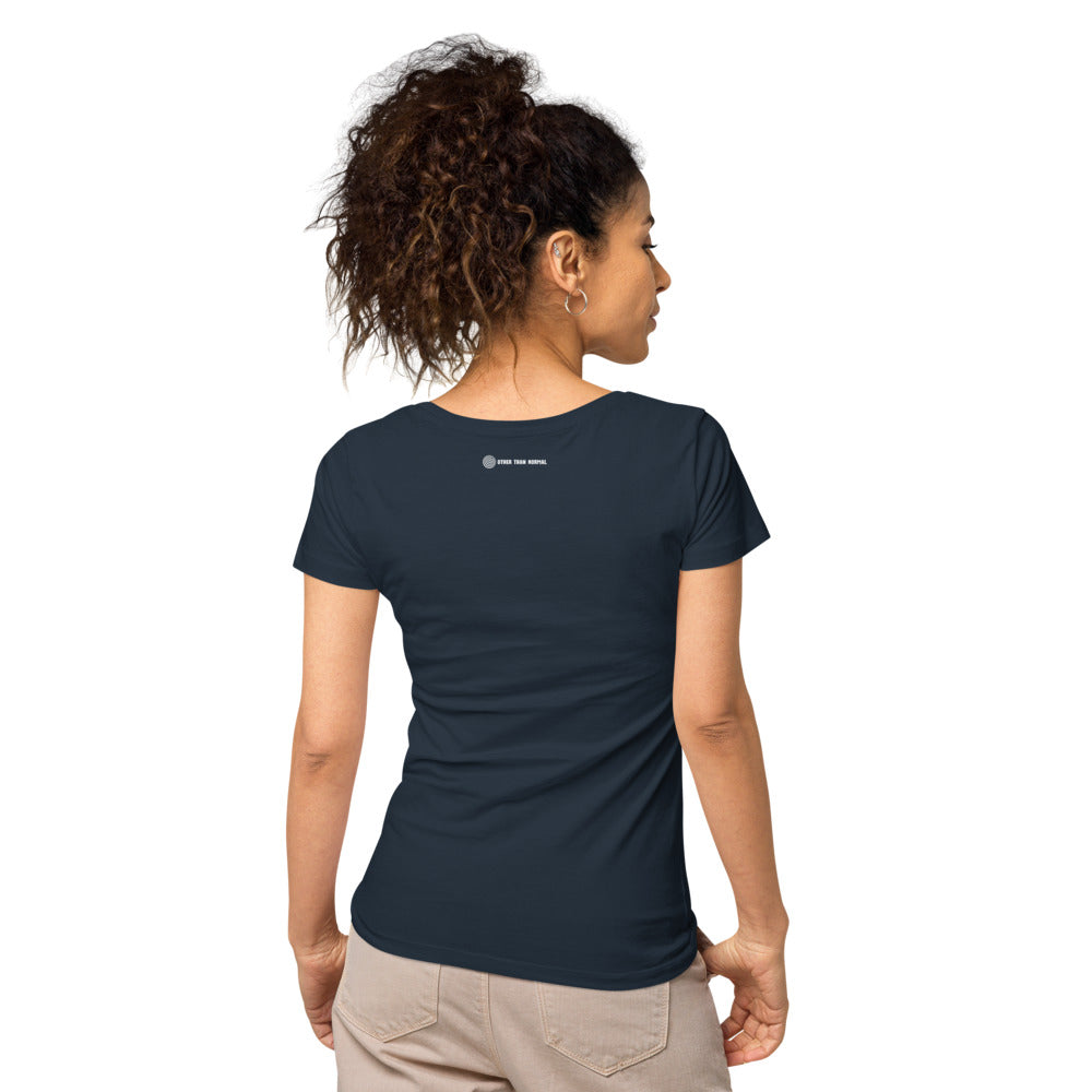 Basic Bio-T-Shirt für Damen, schwarz/weiß kariert