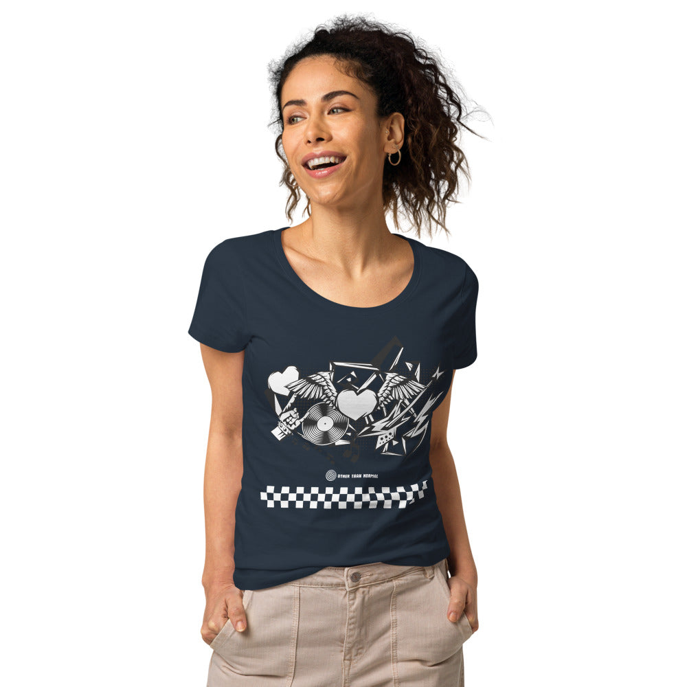 Basic Bio-T-Shirt für Damen "Rock'n'roll", kariert