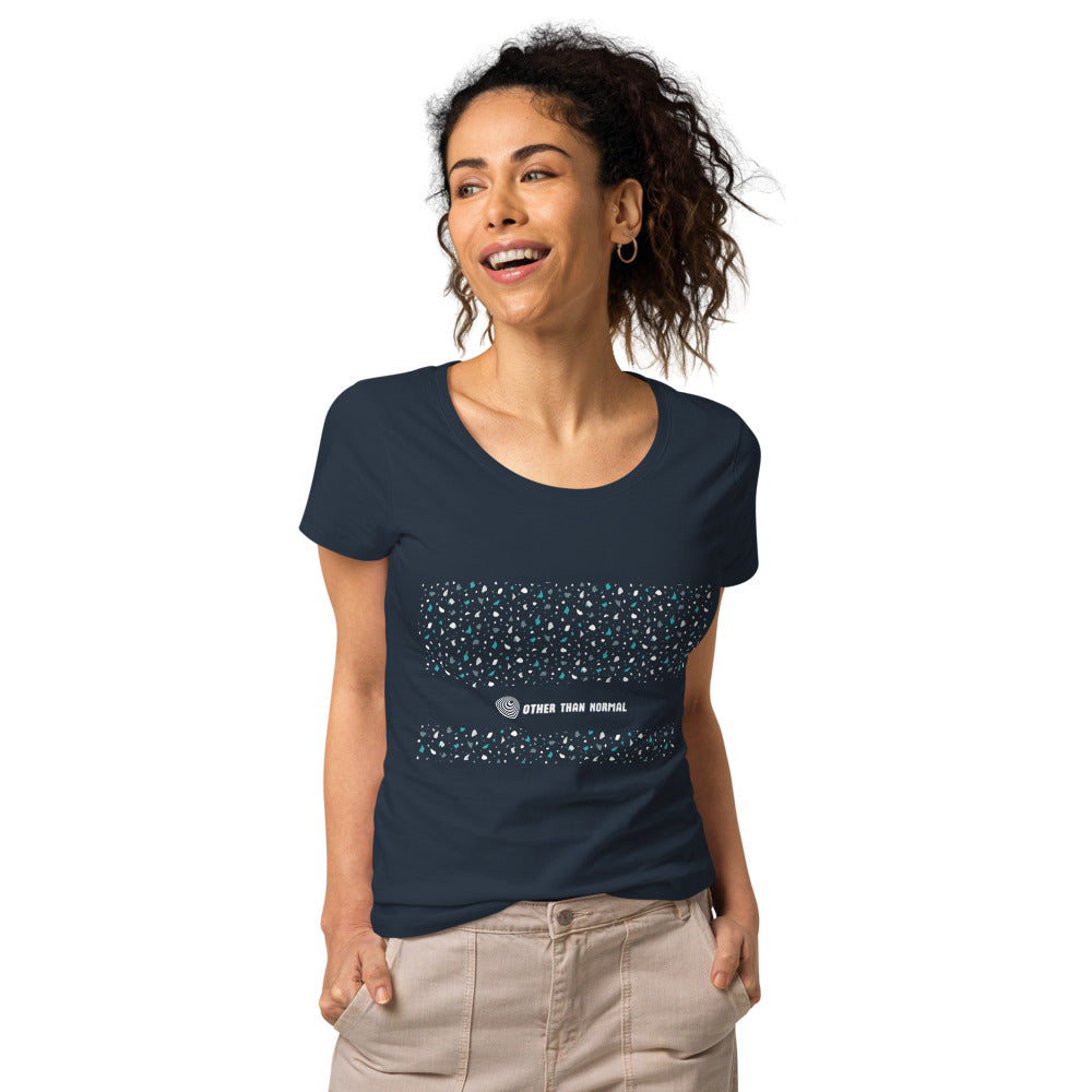 Basic Bio-Shirt "Melanie" - schwarz/türkis/weiß