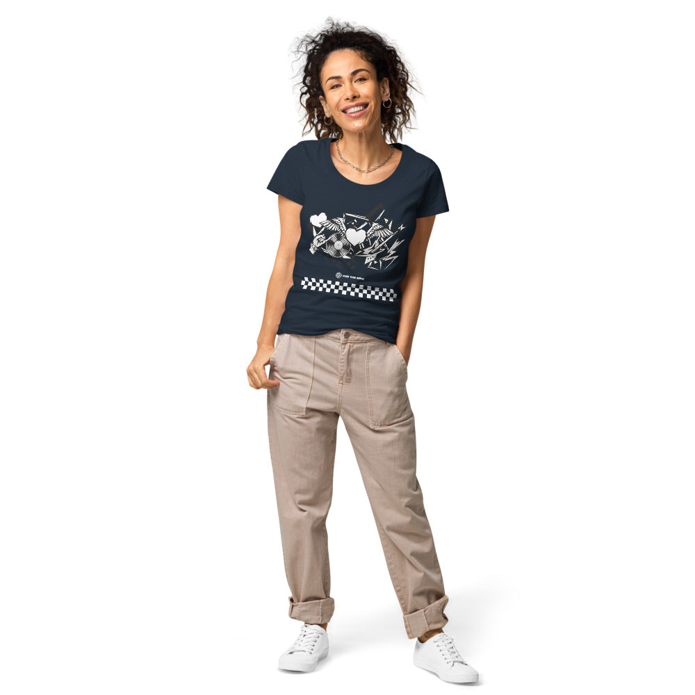 Basic Bio-T-Shirt für Damen "Rock'n'roll", kariert