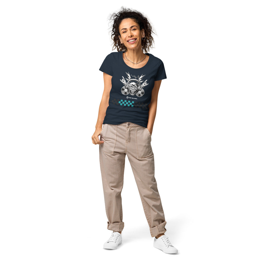 Basic Bio-T-Shirt für Damen "Laut", Kariertes Muster