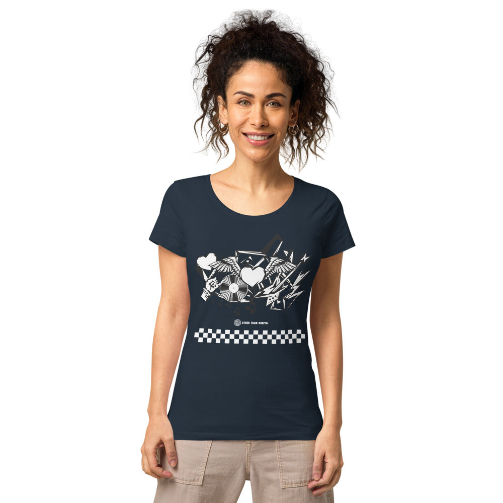 Basic Bio-T-Shirt für Damen "Rock'n'roll", kariert