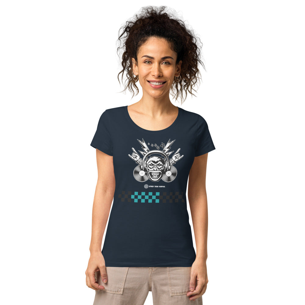 Basic Bio-T-Shirt für Damen "Laut", Kariertes Muster