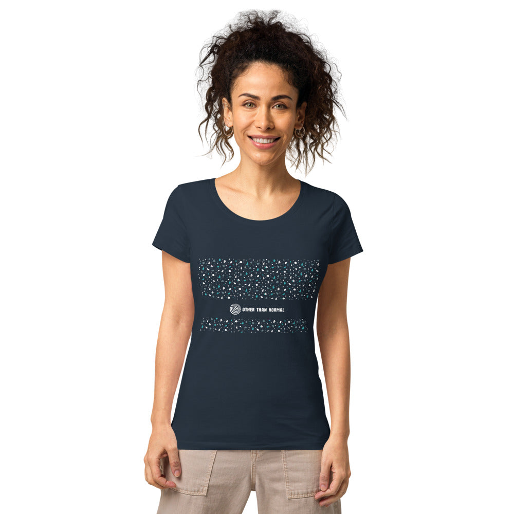 Basic Bio-Shirt "Melanie" - schwarz/türkis/weiß
