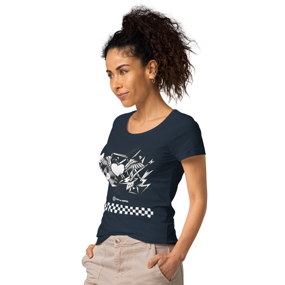Basic Bio-T-Shirt für Damen "Rock'n'roll", kariert