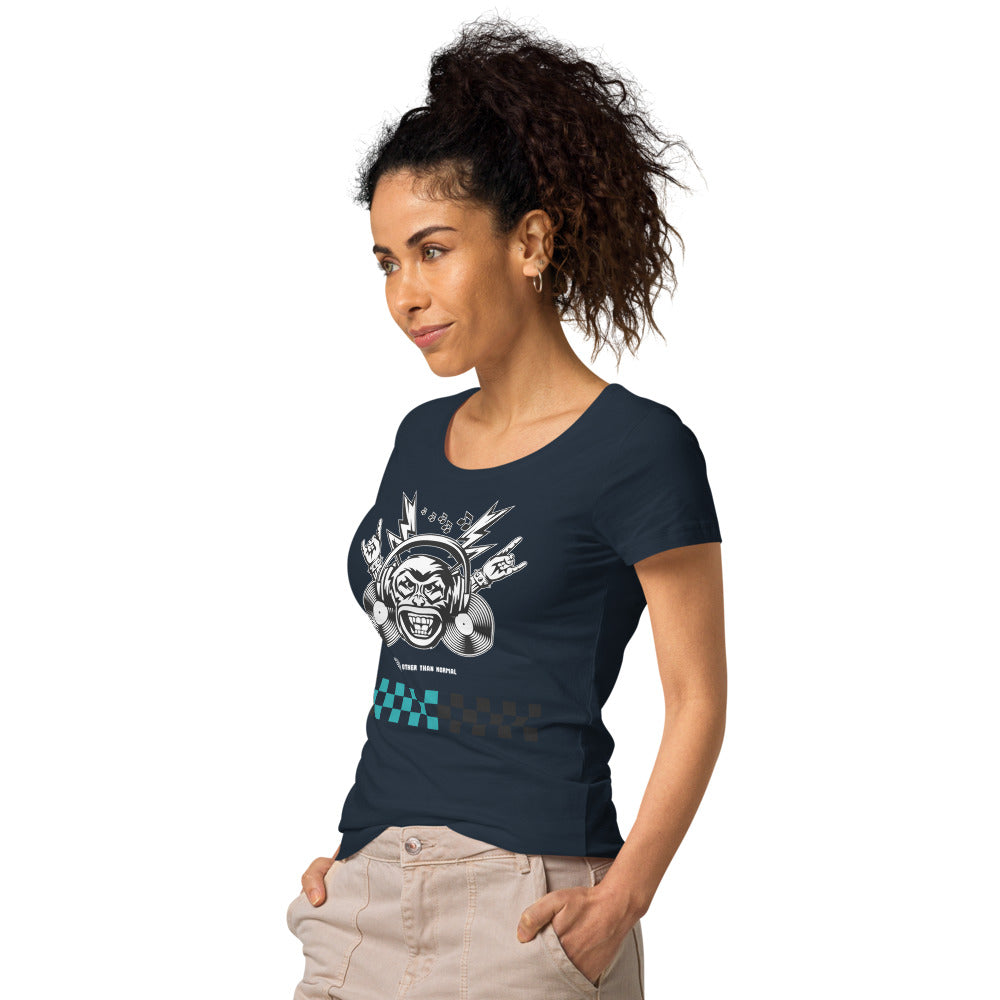 Basic Bio-T-Shirt für Damen "Laut", Kariertes Muster